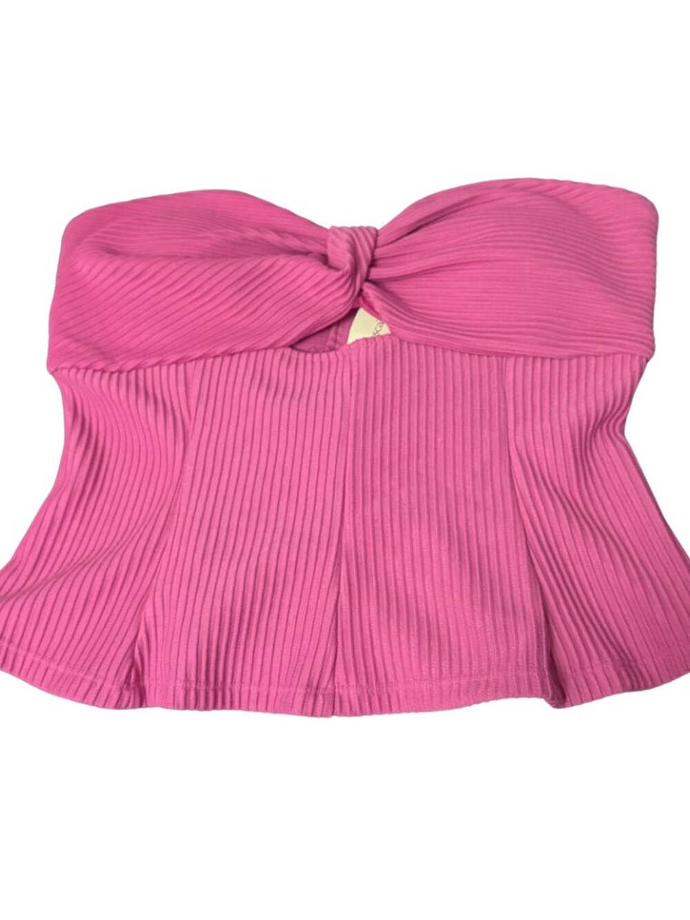 NWT Francesca's Miami Pink Ribbed Twist Tie Tube Top - size M